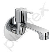 Plantex Long Body Bib Cock for Bathroom with Water Saving Aerator/Wall Mount Bib Tap with Wall Flange and Teflon Tape for Bathroom-7 Year Warranty (FLO-802-Chrome)