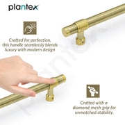 Plantex 12 Inch Main Door Handle/304 Grade Stainless Steel Handle for Door/Pull-Push Handle for Home/Office/3 Years Warranty By Plantex - Pack of 1 (APS-150, Brass Antique & PVD Gold)