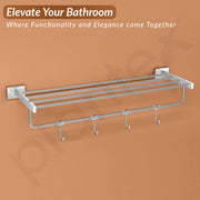 Plantex Stainless Steel Towel Rack for Bathroom/Towel Stand/Towel Hanger/Towel Holder/Bathroom Accessories - Nexa (Chrome) 24 Inch