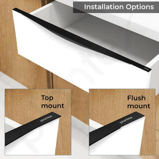 Plantex Profile Handle for Kitchen Cabinet/24 Inch Alluminium Drawer Profile Handle/Wardrobe Pull Handle for Home/Office/Hotel - Pack of 5 (Black)