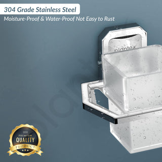 Plantex 304 Grade Stainless Stee Tumbler Holder/Tooth Brush Holder/Bathroom Accessories Pack of 1, Cute (Chrome)
