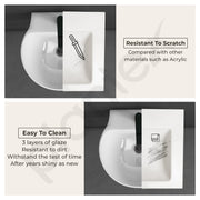 Plantex Ceramic Wash Basin/Basin for Bathroom/Washbasin with 10 Years Glaze Warranty by Plantex/Bathroom Sink for Hotel, Living Room (Glossy White/Rosy - 12 x 12.5 x 5 Inch)