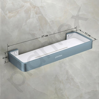 Plantex Shelf for Bathroom/Aluminium and Acrylic Multipurpose Shelf/15x5 inch Shelf for Home/Office/Hotel - Pack of 1 (Grey and Milky White)