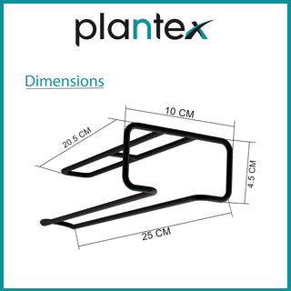 Plantex Self-Adhesive Wine Glass Rack/Holder Upside Down Glass Hanging Shelves Organizer For Pubs/Kitchen/Bars/Kitchen Accessories- Pack Of 3 (Black)