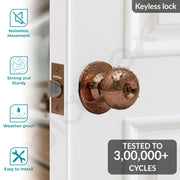 Plantex Stainless Steel Bathroom Door Lock/Keyless Cylindrical Lock For Bathroom/Balcony/Tubular Door Knob/Handle - Pack Of 1 (Rose Gold)