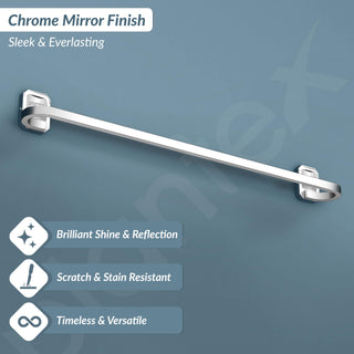 Plantex 304 Grade Stainless Steel 24 inch Towel Holder for Bathroom/Towel Hanger/Single Towel Rod/Bathroom Accessories Pack of 1, Cute (Chrome)