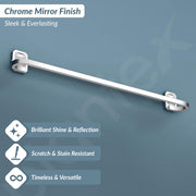 Plantex 304 Grade Stainless Steel 24 inch Towel Holder for Bathroom/Towel Hanger/Single Towel Rod/Bathroom Accessories Pack of 1, Cute (Chrome)