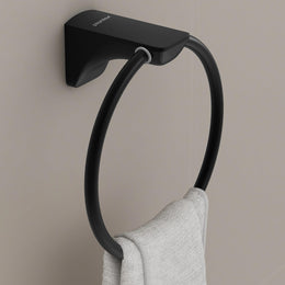 Plantex Space Aluminium Hand Napkin Hanger/Towel Ring/Napkin Holder/Towel Hanger/Bathroom Accessories (Black)