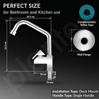 Plantex Pure Brass Sink Tap for Kitchen with 360° Swivel Spout/Kitchen Sink Tap with Water Saving Aerator-7 Year Warranty (PRI-313-Mirror-Chrome Finish)