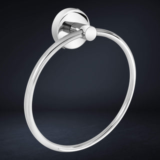 Plantex Stainless Steel Washbasin Towel Ring/Napkin Holder for Bathroom/Towel Holder/Hanger/Bathroom Accessories - (Chrome/Round) - Pack of 4