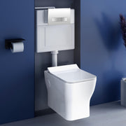 Plantex Ceramic Commode With Conceal Flush Tank/Wall Hung Toilet with Dual Flush Tank/Tank with Internal Accessories - (White)