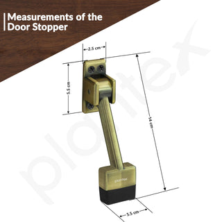 Plantex Gate Stopper for The Door with Rubber Grip 5 Inch Long Door Stopper for The Wooden Door - Brass Antique