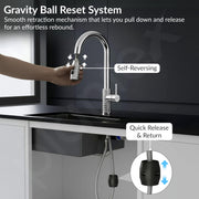 Plantex Pull-Down Kitchen Sink Tap/Pure Brass Sink Tap for Kitchen Basin with 360⁰ Swivel Spout/Kitchen Sink Faucet- (2045, Chrome)