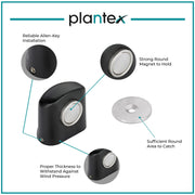 Plantex Magnetic Door Stopper for Home/Door Holder for Main Door/Floor Mounted Soft Catcher to Hold Wooden/Glass/PVC Door - Pack of 4 (193-Black)