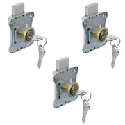 Plantex Drawer Lock/20mm Brass Lock for Cupboard/Multipurpose Cupboard Lock with Key for Home/Office - Pack of 3 (Brass Antique)