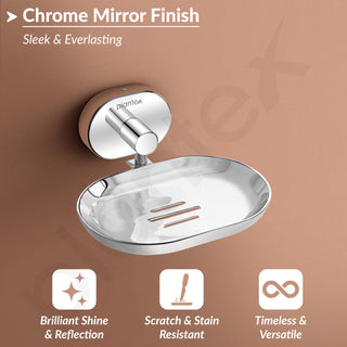 Plantex J4 Stainless Steel Wall Mounted Soap Holder for Bathroom/Soap Holder for Kitchen/Soap Stand for Bathroom/Bathroom Accessories (Chrome Finish) Onix