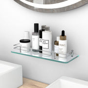 Plantex Premium Transparent Glass Shelf for Living room / Kitchen/ Bathroom Glass Shelf / Bathroom Accessories Set / Kitchen Organizer - ( Polished 12x6 -Pack of 1 )