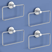 Plantex Stainless Steel Towel Ring for Bathroom/Wash Basin/Napkin-Towel Hanger/Bathroom Accessories (Chrome-Rectangular) - Pack of 4