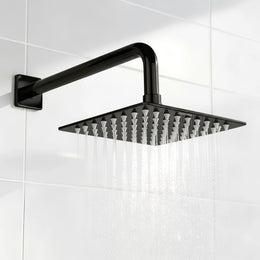 Plantex Stainless Steel Overhead Shower 6 x 6 inch with Water-Saving Technology/High pressure Rain Shower Head without Arm/Bathroom Shower -(Ultra Slim-PVD Black)