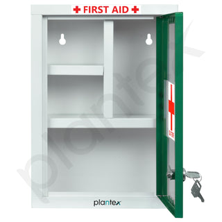 Plantex Metal Emergency First Aid Box for Home/Medical Kit Box for Medicine Storage with Multi Compartments for School, Office - Lockable (Green & White) Big Size, Wall Mount