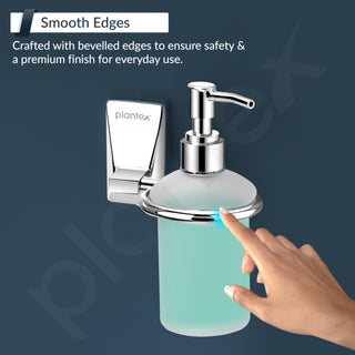 Plantex 304 Grade Stainless Steel Liquid Soap Dispenser/Shampoo Dispenser/Handwash Dispenser for Bathroom - Crystal (Chrome)