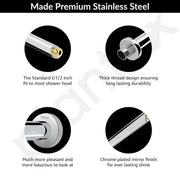 Plantex 9-Inch Round Shower Arm for Overhead Shower/Stainless Steel Shower Pipe/Wall Mount Bathroom Fitting with Â½-Inch Thread - Pack of 1 (Chrome)