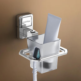 Plantex 304 Grade Stainless Steel Tooth Brush Holder/ABS Tumbler Stand/Bathroom Accessories - Darcy (Chrome)