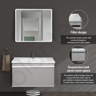 Plantex Vanity for Bathroom/Rectangle Cabinet with Wash Basin and Mirror/Bathroom Organizer for Home - (NZBC-08)