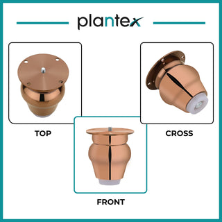 Plantex Heavy Duty Stainless Steel 4 inch Sofa Leg/Bed Furniture Leg Pair for Home Furnitures (DTS-52, Rose Gold) � 8 pcs