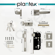 Plantex Mortise Door Lock for Home/Main Door Lock Set/Mortice Lock Set with Brass Lock Body & Cylinder (7129, Satin White)