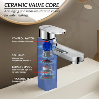 Plantex Single Lever Basin Mixer/Hot and Cold Water Mixer for Kitchen and Bathroom Accessories (Chrome)