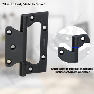 Plantex Stainless Steel Butterfly Hinges for Door/Non-Mortise Door Hinge/4 Inch x 14 Gauge Hinge/2.5 mm Hinges for Home/Office/Hotel - Pack of 6 (Black)