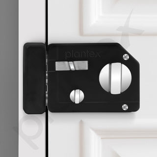 Plantex Rim Locks for Main Door/Heavy Duty Door Lock with 4 Keys/Suitable for Inside Opening Wooden Door - Pack of 1 (Z-Black)