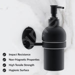 Plantex Liquid Soap Dispenser for Bathroom/304 Grade Stainless Steel Wall Mount handwash Dispenser/Shampoo Dispenser/Bathroom Accessories - Oreva (Black)