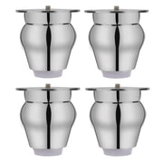 Plantex Heavy Duty Stainless Steel 3 inch Sofa Leg/Bed Furniture Leg Pair for Home/Furniture Sofa Legs for Table/Sofa Support Legs/Sofa Furniture Leg (Chrome Finish) Set of 4 Pcs