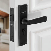 Plantex Stainless Steel Door Lock Handle Set/ 6-Lever Lock Mechanism with 3 Years of Warranty/Mortise Lock with 3 Keys, Brass Lock Body & Cylinder - (Z-Black)