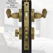 Plantex Main Door Lock Set/Door Lock for Home/Mortise Lock with Brass Lock Body & Cylinder (7135, Brass Antique)