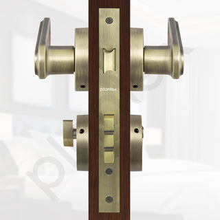 Plantex Triple Security Door Lock for Home/Main Door Lock Set with 3 Years of Warranty/Mortise Lock for Door with Brass Lock Body & Cylinder (34 -Brass Antique & Black)