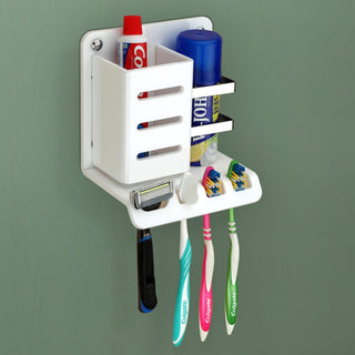 Plantex Acrylic Multipurpose Tooth Brush Holder/Stand/Tumbler for Bathroom Accessories for Home (White)