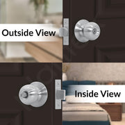 Plantex Bathroom Door Lock - Keyless Cylindrical Lock for Bathroom/Balcony/Tubular Door Knob/Handle (Without Key-Matt)