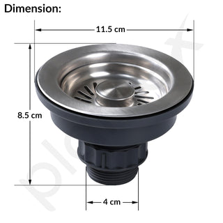 Plantex Coupling for Kitchen Sink/304 Grade Stainless Steel Waste Coupling/Round Shape Coupling - Pack of 1 (Matt Finish)