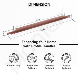 Plantex Profile Handle for Kitchen Cabinet/32 Inch Alluminium Drawer Profile Handle/Wardrobe Pull Handle for Home/Office/Hotel - Pack of 1 (Rose Gold)