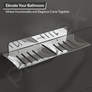 Plantex Stainless Steel Double Soap Dish/Soap Holder for Bathroom/Wall Mounted Soap Holder/Bathroom Accessories - (Chrome)