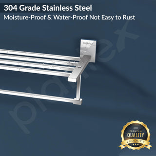 Plantex 304 Grade Stainless Steel 24 inches Long Towel Rack for Bathroom/Towel Rod/Towel Hanger Wall Mounted/Bathroom Accessories - Senso (Chrome)