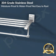 Plantex 304 Grade Stainless Steel 24 inches Long Towel Rack for Bathroom/Towel Rod/Towel Hanger Wall Mounted/Bathroom Accessories - Senso (Chrome)