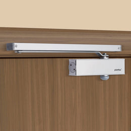 Plantex Automatic Aluminium Soft Door Closer with Double Speed for Heavy Door/Hydraulic Pelmet Arm Door Closer for Hotel-Home-Office (ISO 9001 Certified) (Capacity 120 Kg, Silver)
