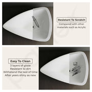 Plantex Ceramic Wash Basin/Triangle Basin/Tabletop Wash Basin for Bathroom/Home/Office/Hotel - (White - 25.5 x 18.5 x 5 Inch)