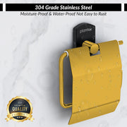 Plantex 304 Stainless Stee Toilet Paper Holder for Bathroom/Tissue Roll Holder for Washroom/Toilet Roll Holder for Bathroom Accessories - Parv (Gold & Black)