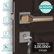 Plantex Premium Door Lock with 3 Years of Warranty/Main Door Lock for Home/Mortise Locks for Doors (PT-008- Rose Gold and Satin Black)