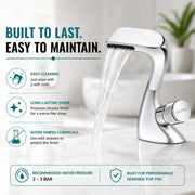Plantex Wash Basin Tap/Pure Brass Single Knob Hot & Cold Mixer/Pillar Cock Tap for Washbasin/Deck Mount Sink Tap - (Chrome)